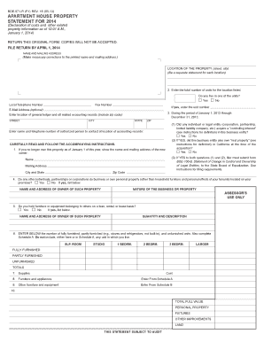 California Apartment House Property Statement