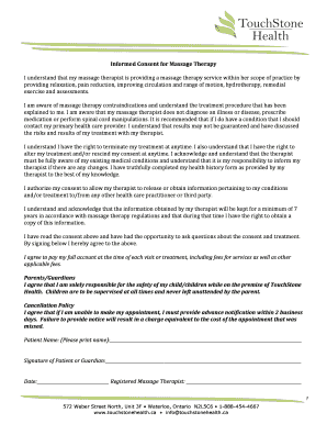 Informed Consent for Massage Therapy