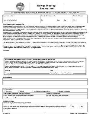 Driver Medical Evaluation Form