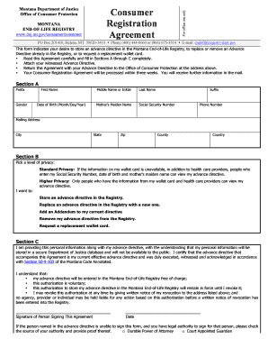 Montana End-of-Life Registry Agreement