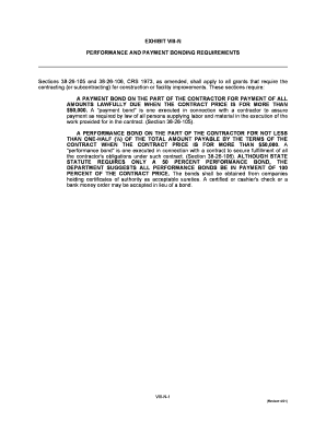 Colorado Performance and Payment Bond Requirements