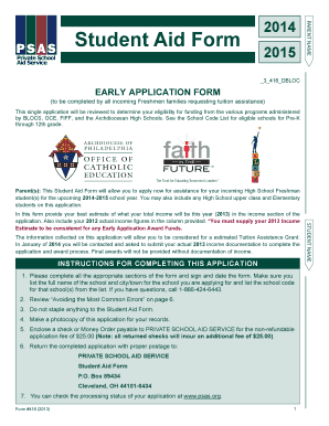 Student Aid Form