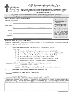 LWMS Convention Registration Form