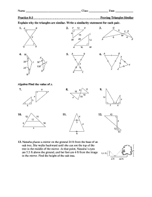 Proving Triangles Similar Worksheet Answers - Fill and Sign Printable  Template Online