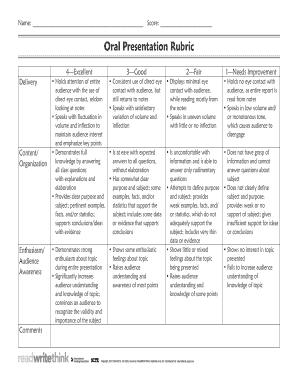 Oral Presentation Rubric