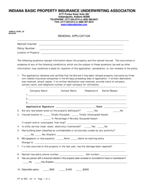 Indiana Property Insurance Renewal Application