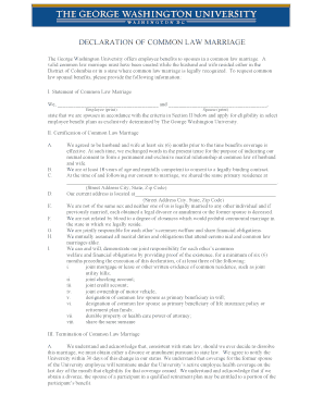 DECLARATION OF COMMON LAW MARRIAGE - Benefits Administration