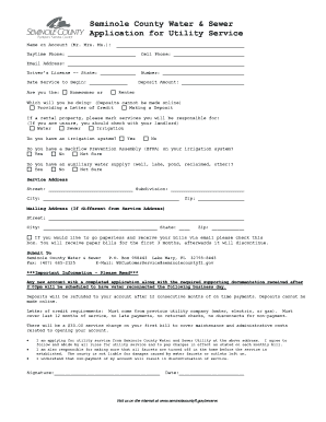 Seminole County Utility Service Application