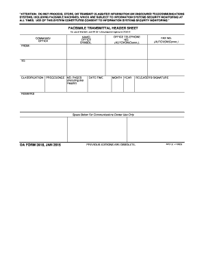 Facsimile Transmittal Header Sheet