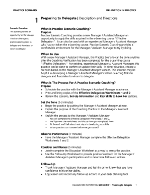 Delegation Practice Scenario