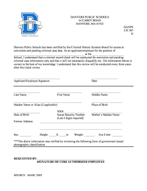 Criminal Record Check Authorization Form
