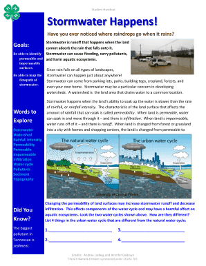 Stormwater Education Student Handout