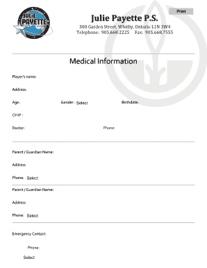 Medical Information Form