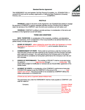 Standard Service Agreement