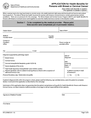 Illinois Breast and Cervical Cancer Health Benefits Application
