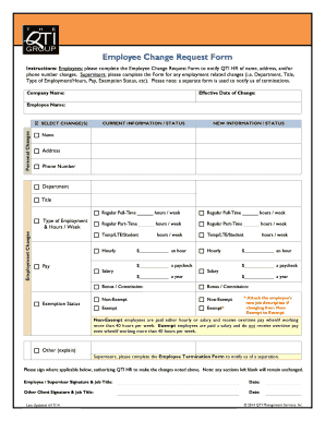 Employee Change Request Form