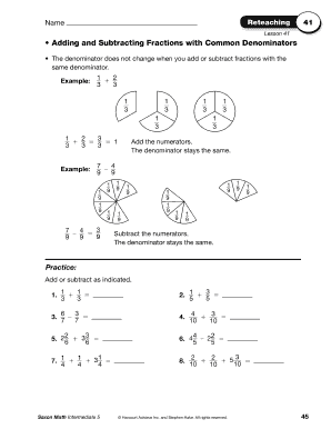 Math Lesson Worksheets