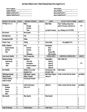 Patient Financial Status Form