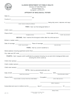 Illinois Affidavit by Biological Father