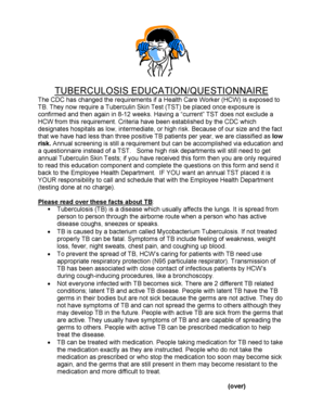 Tuberculosis Education and Questionnaire