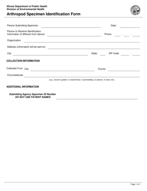 Illinois Arthropod Specimen Identification Form