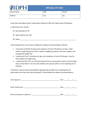 Refusal of Care for Tuberculosis Treatment