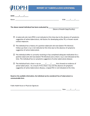 Tuberculosis Screening Report