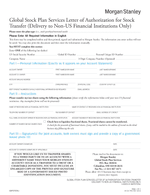 Global Stock Plan Services Letter of Authorization for Stock Transfer