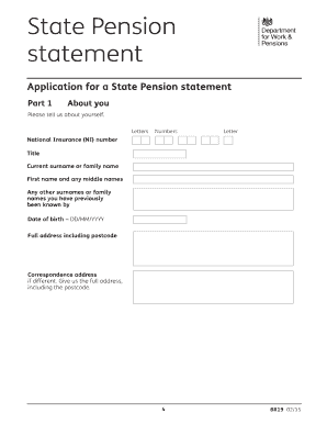 UK State Pension Statement Application