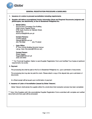 Globe Telecom Supplier Accreditation Form