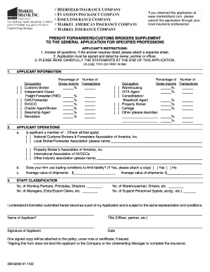 Freight Forwarders/Customs Brokers Application
