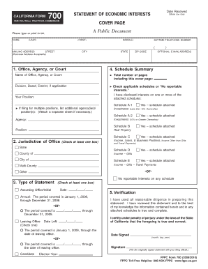 California Form 700 Statement of Economic Interests