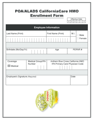 CaliforniaCare HMO Enrollment Form