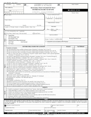 Puerto Rico Revocable Trust Informative Income Tax Return