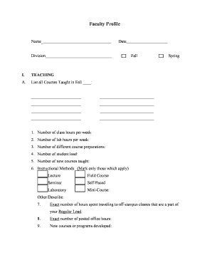 Faculty Profile Form