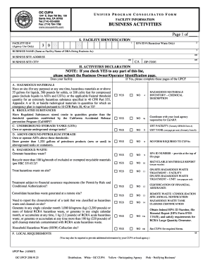 California Unified Program Consolidated Form