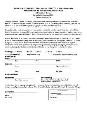 NCC Photo ID/Library Card Application
