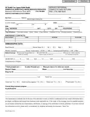 OC Health Perinatal Substance Abuse Referral Form