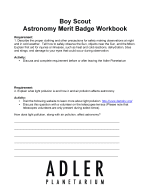 Boy Scouts Astronomy Merit Badge Workbook