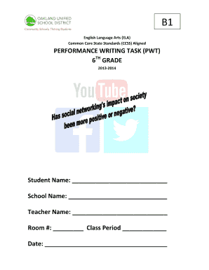 ELA 6th Grade Performance Writing Task