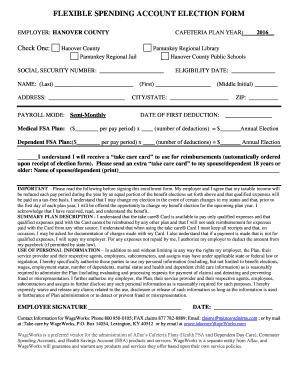 Flexible Spending Account Election Form