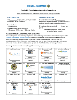 Charitable Contributions Campaign Pledge Form