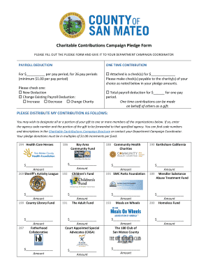 Charitable Contributions Campaign Pledge Form