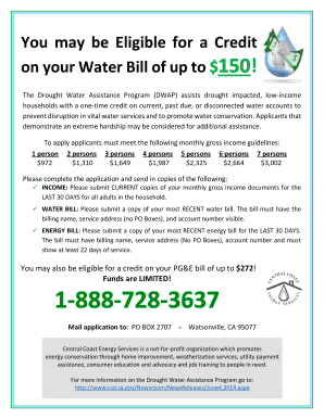 Drought Water Assistance Program Application