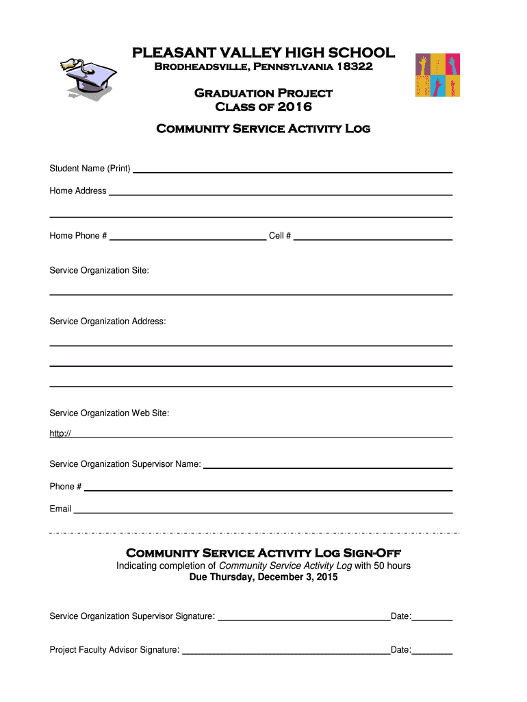 Fillable Online PLEASANT VALLEY HIGH SCHOOL Brodheadsville