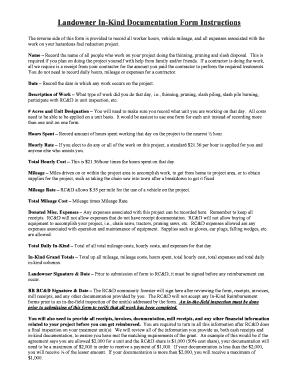 Landowner In-Kind Documentation Form