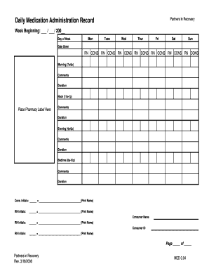 Daily Medication Administration Record