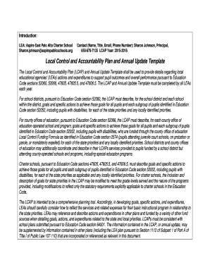 Local Control and Accountability Plan Template
