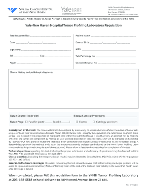 Yale-New Haven Hospital Tumor Profiling Laboratory Requisition