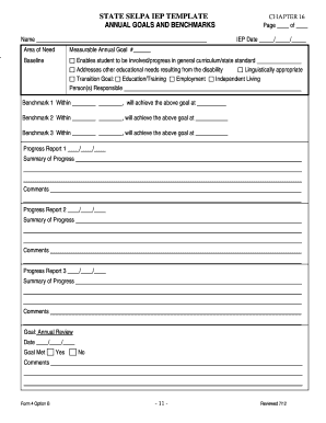 State SELPA IEP Template